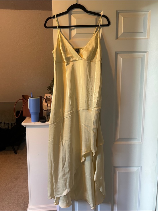 wild fable Dresses & Skirts - wild fable Pale Yellow Satin V-Neck Dress